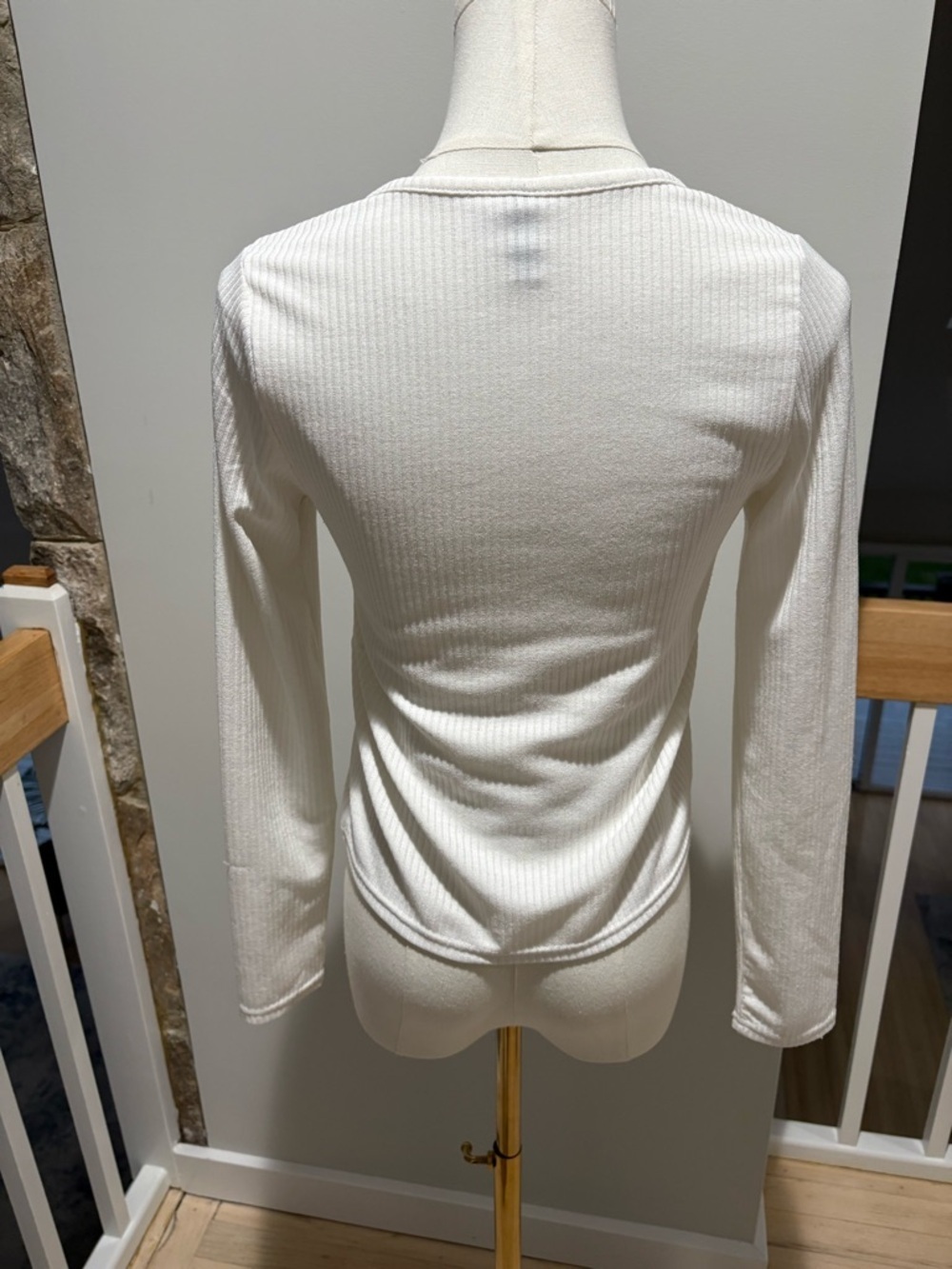 H&M Cream Ribbed Tie-Front Cardigan - Picture 3 of 6